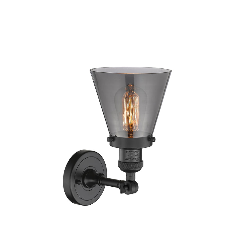 Innovations Lighting Small Cone 1 Light Sconce Part Of The Franklin Restoration Collection 203-BK-G63-LED