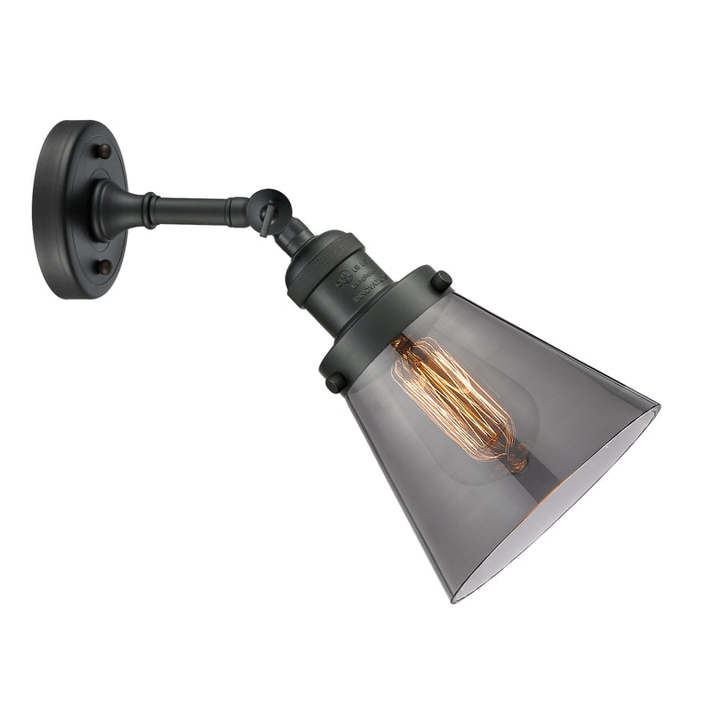 Innovations Lighting Small Cone 1 Light Sconce Part Of The Franklin Restoration Collection 203-BK-G63-LED