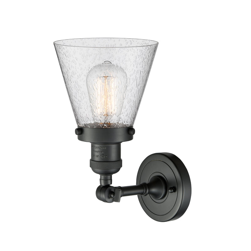 Innovations Lighting Small Cone 1 Light Sconce Part Of The Franklin Restoration Collection 203-BK-G64-LED