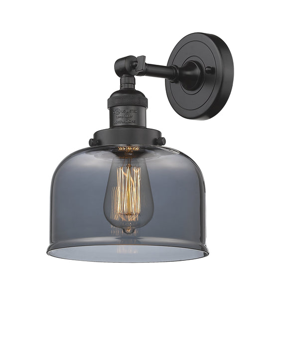 Innovations Lighting Large Bell 1-100 watt 8 inch Oil Rubbed Bronze Sconce Smoked Glass  180 Degree Adjustable Swivel 203OBG73