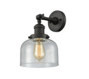 Innovations Lighting Large Bell 1-100 watt 8 inch Oil Rubbed Bronze Sconce Seedy Glass  180 Degree Adjustable Swivel 203OBG74