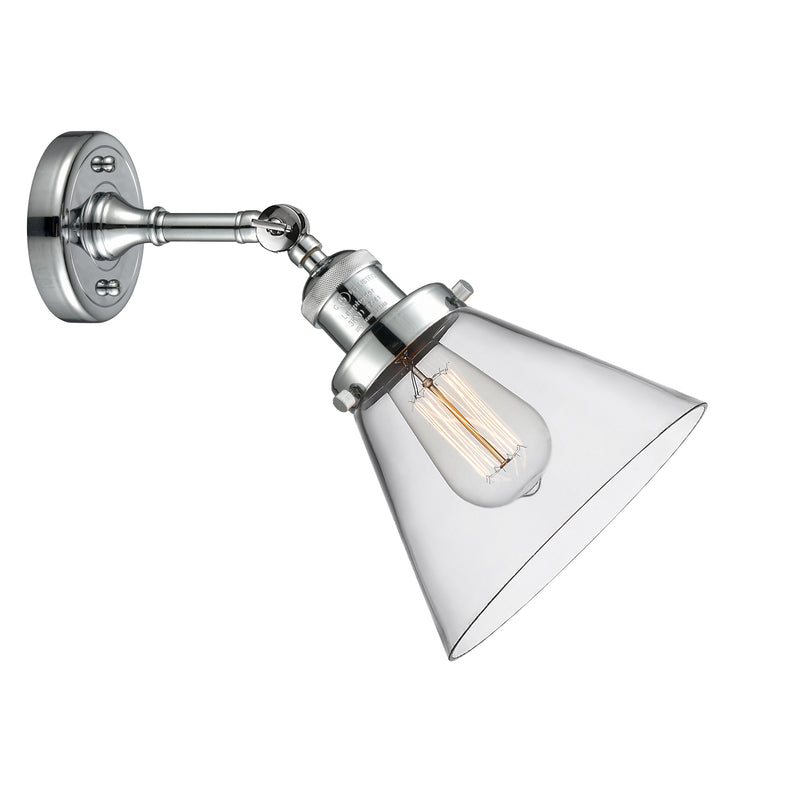 Innovations Lighting Large Cone 1 Light Sconce Part Of The Franklin Restoration Collection 203-PC-G42-LED