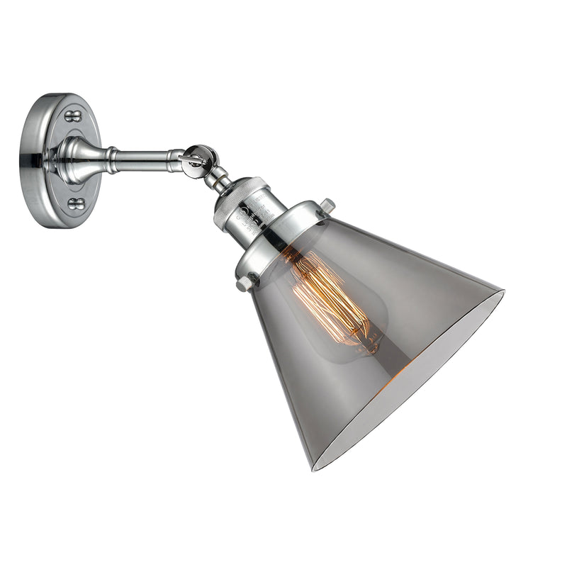 Innovations Lighting Large Cone 1 Light Sconce Part Of The Franklin Restoration Collection 203-PC-G43-LED