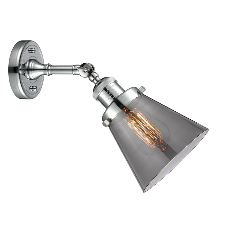 Innovations Lighting Small Cone 1 Light Sconce Part Of The Franklin Restoration Collection 203-PC-G63-LED