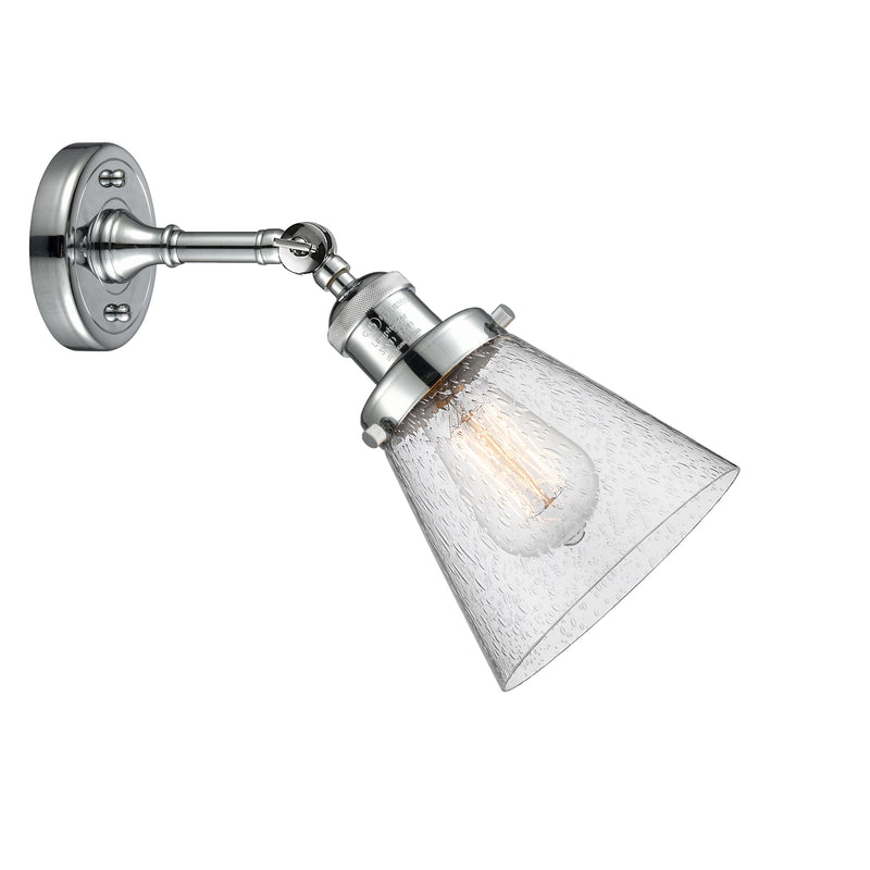 Innovations Lighting Small Cone 1 Light Sconce Part Of The Franklin Restoration Collection 203-PC-G64-LED