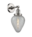 Innovations Lighting Geneseo 1-100 watt 6.5 inch Polished Nickel Sconce Clear Crackle Glass  180 Degree Adjustable Swivel 203PNG165