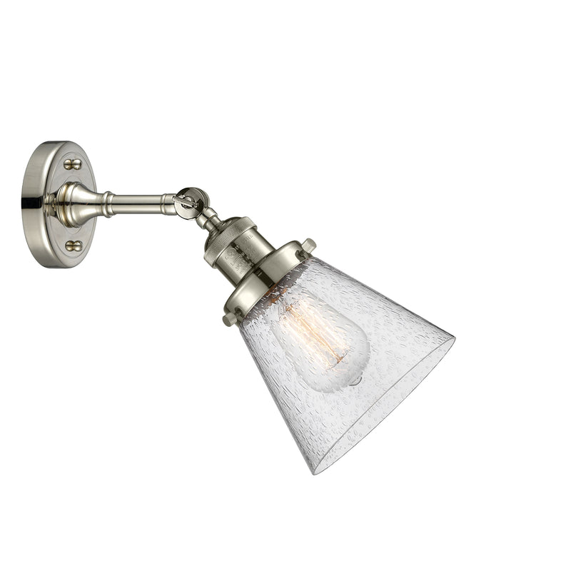 Innovations Lighting Small Cone 1 Light Sconce Part Of The Franklin Restoration Collection 203-PN-G64-LED