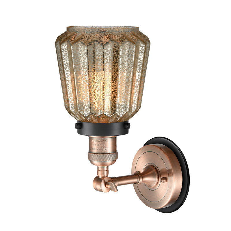 Innovations Lighting Chatham 1 Light Mixed Metals Sconce Part Of The Franklin Restoration Collection 203AC-BPBK-HRBK-G146