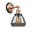 Fulton Sconce shown in the Antique Copper finish with a Plated Smoke shade