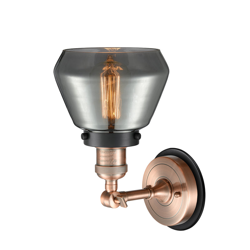 Innovations Lighting Fulton 1 Light Mixed Metals Sconce Part Of The Franklin Restoration Collection 203AC-BPBK-HRBK-G173