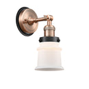 Canton Sconce shown in the Antique Copper finish with a Matte White shade