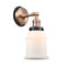 Canton Sconce shown in the Antique Copper finish with a Matte White shade