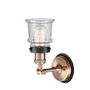 Innovations Lighting Small Canton 1 Light Mixed Metals Sconce Part Of The Franklin Restoration Collection 203AC-BPBK-HRBK-G184S