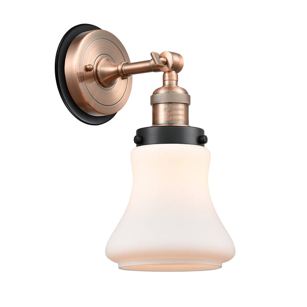 Bellmont Sconce shown in the Antique Copper finish with a Matte White shade