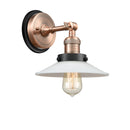 Halophane Sconce shown in the Antique Copper finish with a Matte White Halophane shade