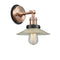 Halophane Sconce shown in the Antique Copper finish with a Clear Halophane shade