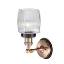 Innovations Lighting Colton 1 Light Mixed Metals Sconce Part Of The Franklin Restoration Collection 203AC-BPBK-HRBK-G302