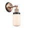 Dover Sconce shown in the Antique Copper finish with a Matte White shade