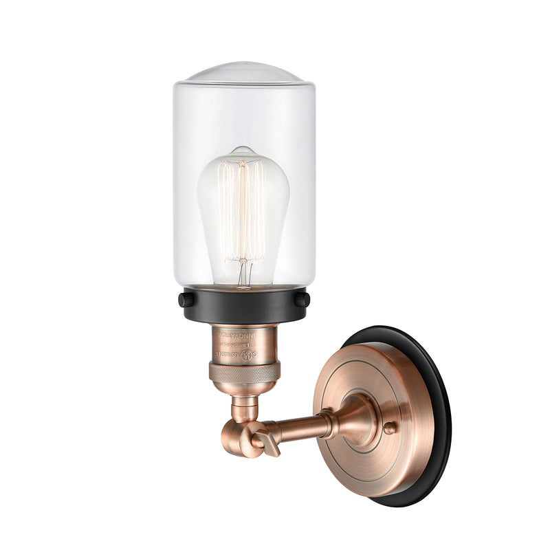 Innovations Lighting Dover 1 Light Mixed Metals Sconce Part Of The Franklin Restoration Collection 203AC-BPBK-HRBK-G312