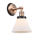 Cone Sconce shown in the Antique Copper finish with a Matte White shade