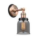 Bell Sconce shown in the Antique Copper finish with a Plated Smoke shade