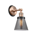 Cone Sconce shown in the Antique Copper finish with a Plated Smoke shade