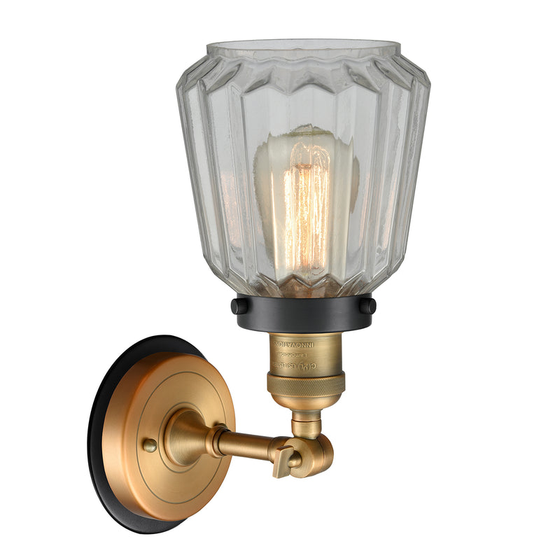 Innovations Lighting Chatham 1 Light Mixed Metals Sconce Part Of The Franklin Restoration Collection 203BB-BPBK-HRBK-G142