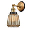 Chatham Sconce shown in the Brushed Brass finish with a Mercury shade