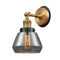 Fulton Sconce shown in the Brushed Brass finish with a Plated Smoke shade