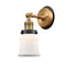 Canton Sconce shown in the Brushed Brass finish with a Matte White shade