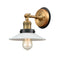 Halophane Sconce shown in the Brushed Brass finish with a Matte White Halophane shade