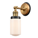 Dover Sconce shown in the Brushed Brass finish with a Matte White shade