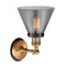 Innovations Lighting Large Cone 1 Light Mixed Metals Sconce Part Of The Franklin Restoration Collection 203BB-BPBK-HRBK-G43