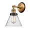 Cone Sconce shown in the Brushed Brass finish with a Seedy shade