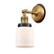 Bell Sconce shown in the Brushed Brass finish with a Matte White shade