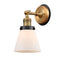 Cone Sconce shown in the Brushed Brass finish with a Matte White shade