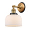 Bell Sconce shown in the Brushed Brass finish with a Matte White shade