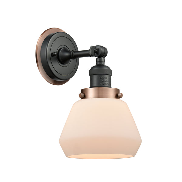 Fulton Sconce shown in the Matte Black finish with a Matte White shade