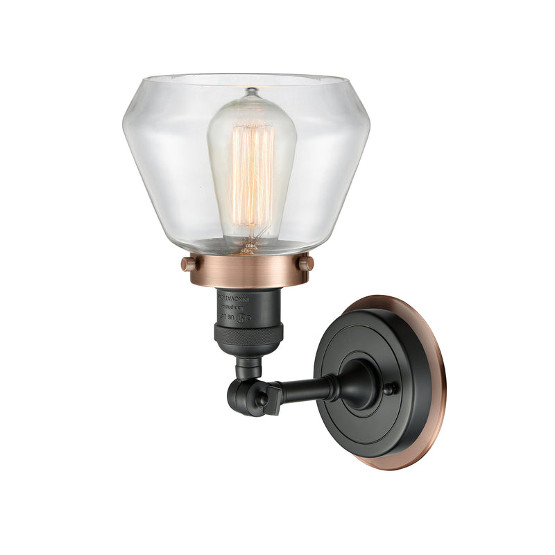 Innovations Lighting Fulton 1 Light Mixed Metals Sconce Part Of The Franklin Restoration Collection 203BK-BPAC-HRAC-G172