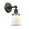 Canton Sconce shown in the Matte Black finish with a Matte White shade
