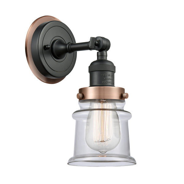Canton Sconce shown in the Matte Black finish with a Clear shade