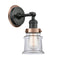 Canton Sconce shown in the Matte Black finish with a Clear shade