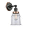 Canton Sconce shown in the Matte Black finish with a Clear shade
