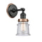 Canton Sconce shown in the Matte Black finish with a Seedy shade