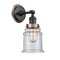 Canton Sconce shown in the Matte Black finish with a Seedy shade