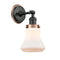 Bellmont Sconce shown in the Matte Black finish with a Matte White shade