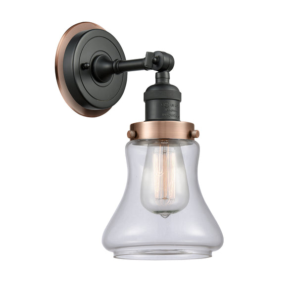 Bellmont Sconce shown in the Matte Black finish with a Clear shade