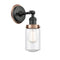 Dover Sconce shown in the Matte Black finish with a Seedy shade