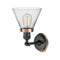 Innovations Lighting Large Cone 1 Light Mixed Metals Sconce Part Of The Franklin Restoration Collection 203BK-BPAC-HRAC-G42