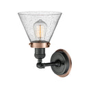Innovations Lighting Large Cone 1 Light Mixed Metals Sconce Part Of The Franklin Restoration Collection 203BK-BPAC-HRAC-G44